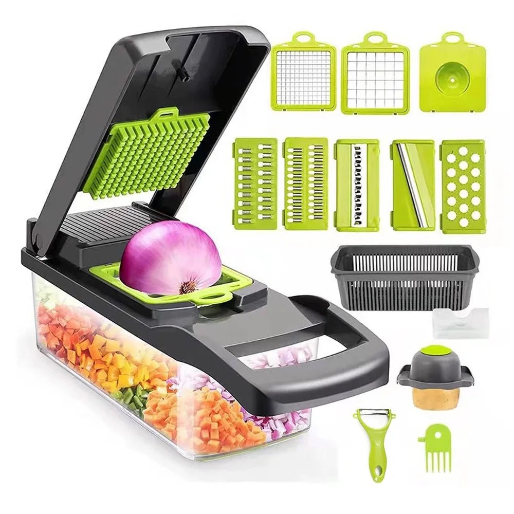 16 in 1 Multifunctional Vegetable Chopper Onion Chopper Handle Food Grate Food Chopper Kitchen tools Vegetable Slicer Dicer Cut - Macuisinebeny.com