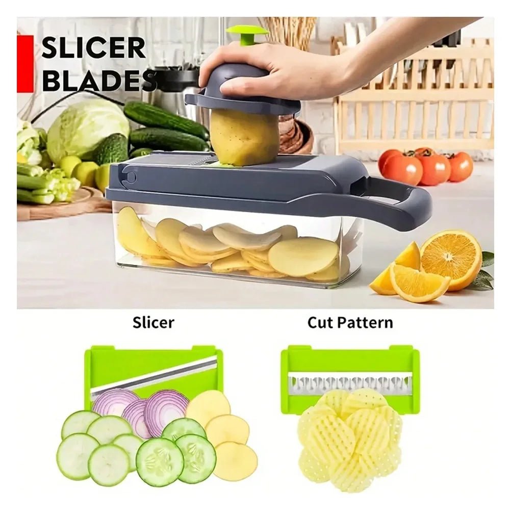 16 in 1 Multifunctional Vegetable Chopper Onion Chopper Handle Food Grate Food Chopper Kitchen tools Vegetable Slicer Dicer Cut - Macuisinebeny.com