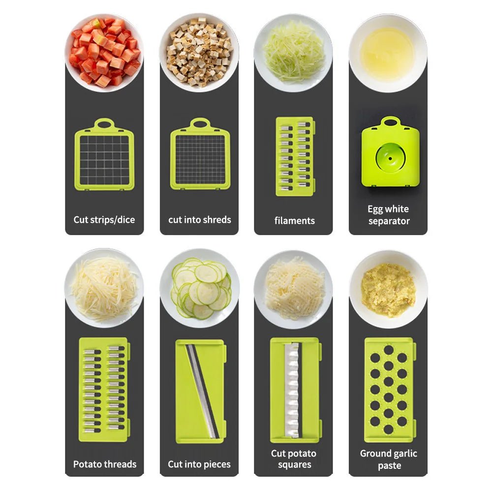 16 in 1 Multifunctional Vegetable Chopper Onion Chopper Handle Food Grate Food Chopper Kitchen tools Vegetable Slicer Dicer Cut - Macuisinebeny.com