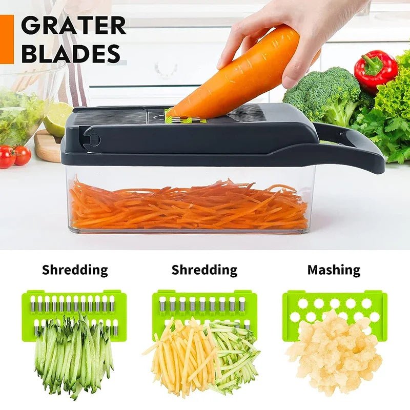 16 in 1 Multifunctional Vegetable Chopper Onion Chopper Handle Food Grate Food Chopper Kitchen tools Vegetable Slicer Dicer Cut - Macuisinebeny.com